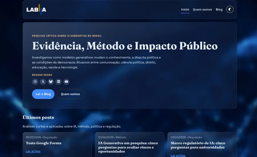 Portal do Laboratório Interdisciplinar em Inteligência Artificial (LABIIA)