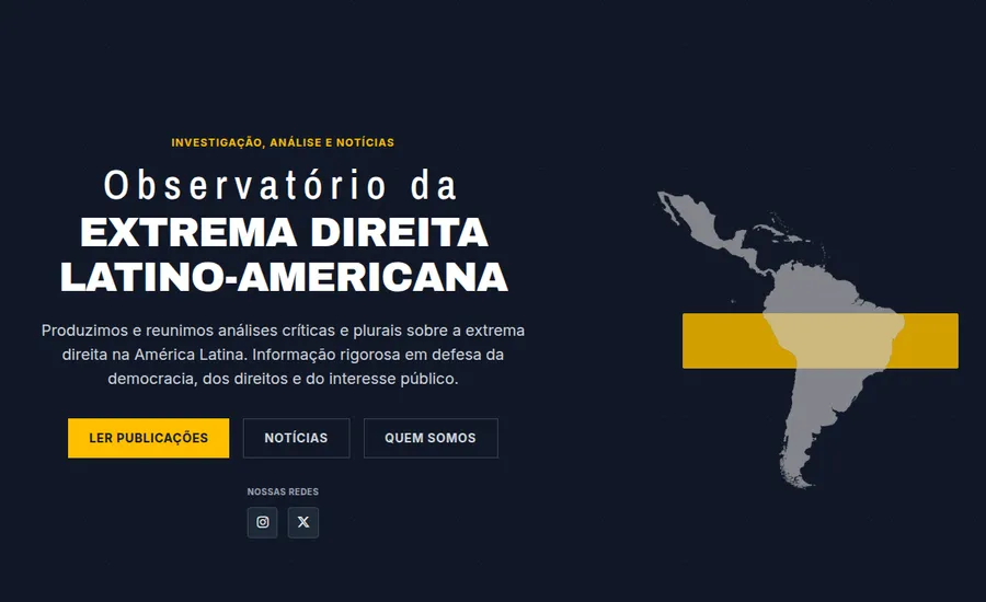 Página inicial do Observatório da Extrema Direita Latino-Americana (OEDLA)